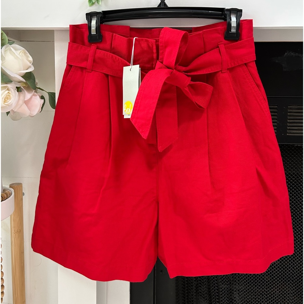 Boden High Waist Women Shorts - Vibrant Red